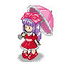 Little red umbrella girl