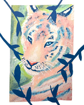 Pastel Tiger ACEO Art Card