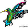 Hummingbird Tribal Tattoo