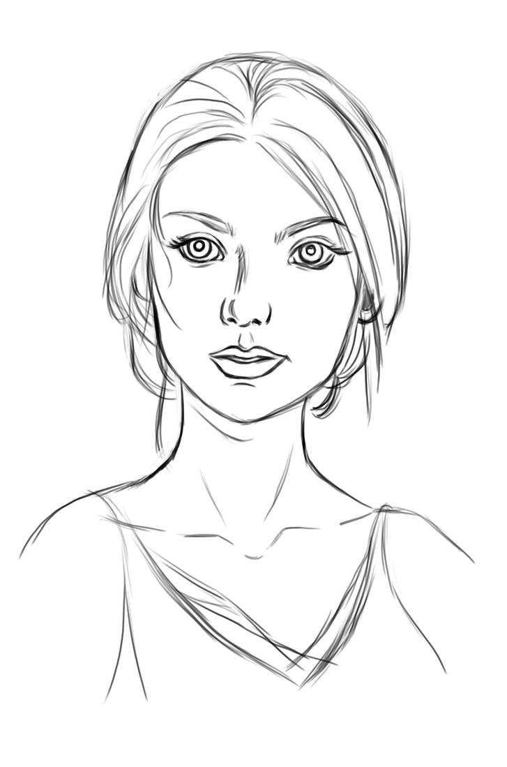 Portrait Outline by LadyChamomile on DeviantArt
