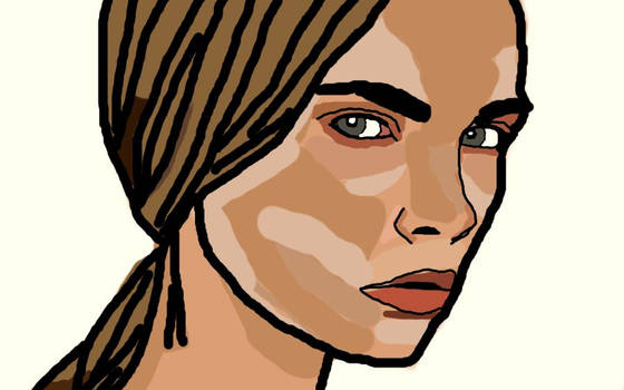 Cara Delevigne Line Drawing