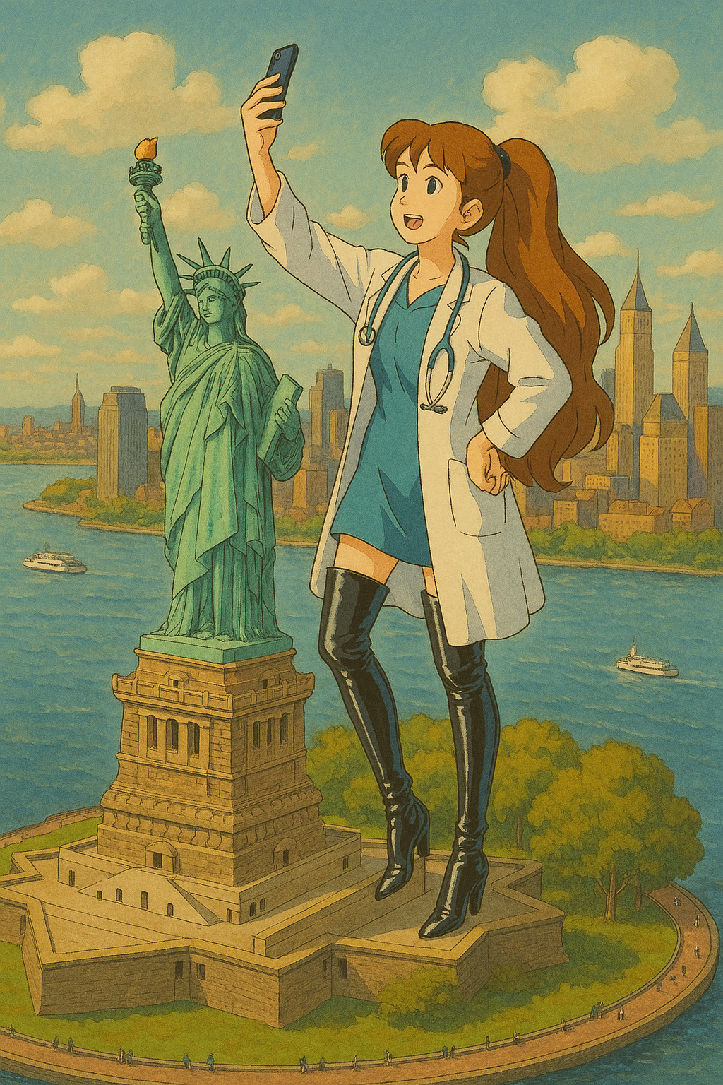 Liberty Deviantart giantess Statue of Liberty selfie by aibotos on DeviantArt
