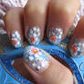 Glitter Flowers Nails