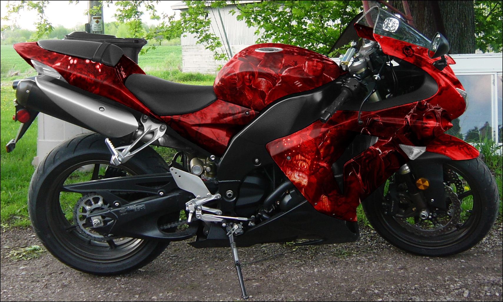 Motorcycle Gears of War Wrap Effect