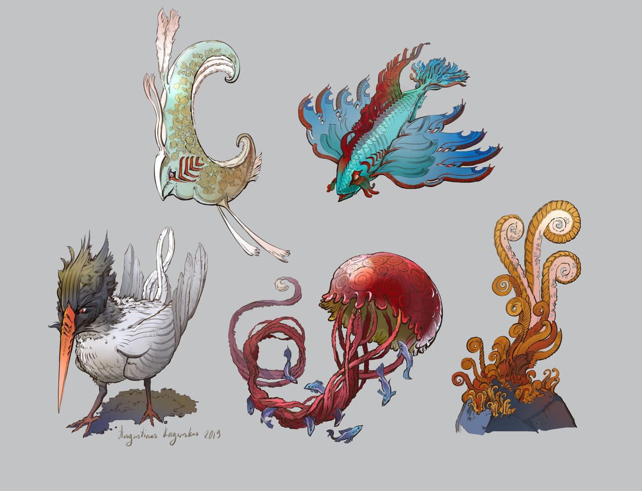 Funky Sea Animals by AugustinasRaginskis on DeviantArt
