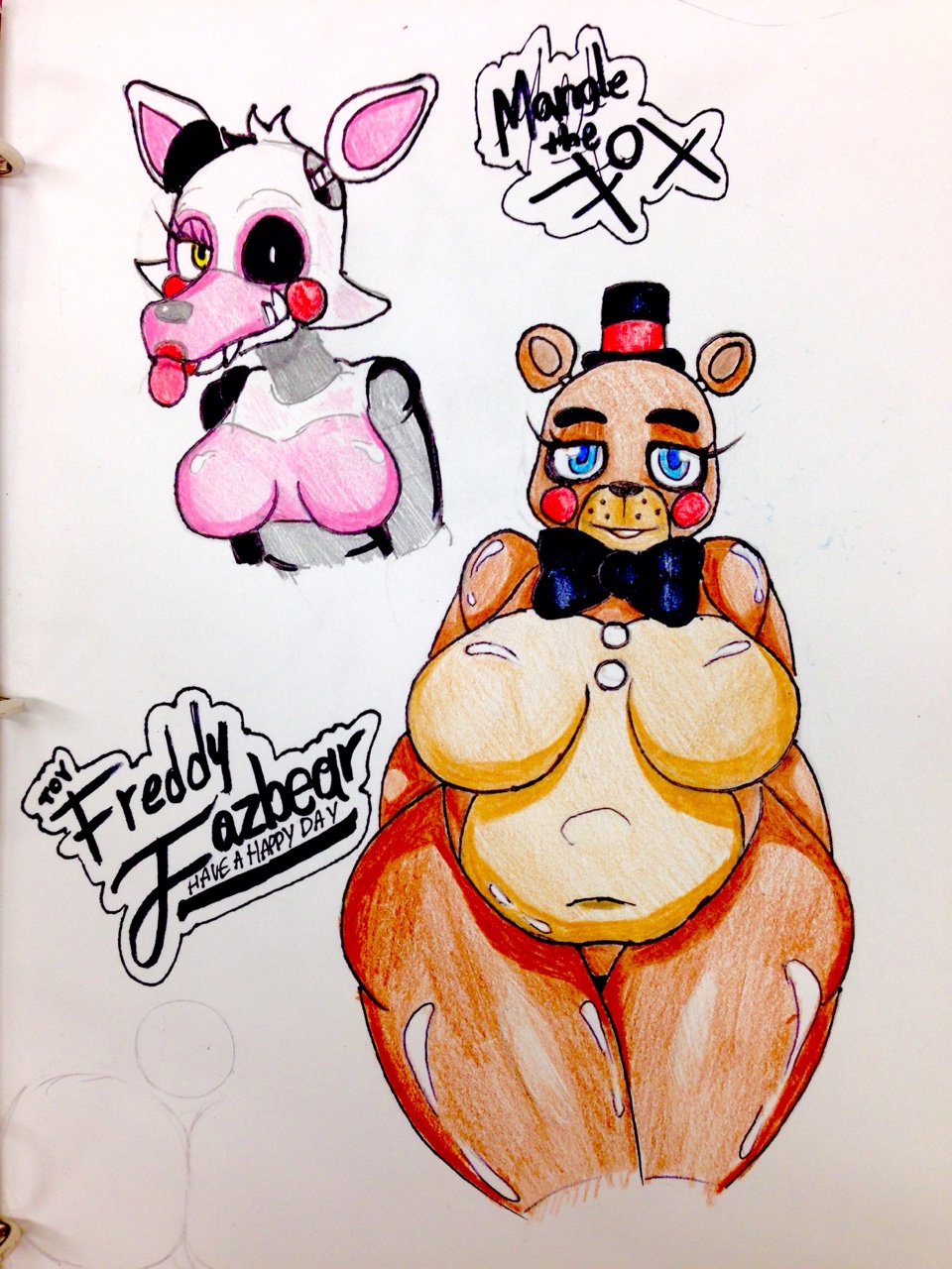 Mangle and Toy Freddy