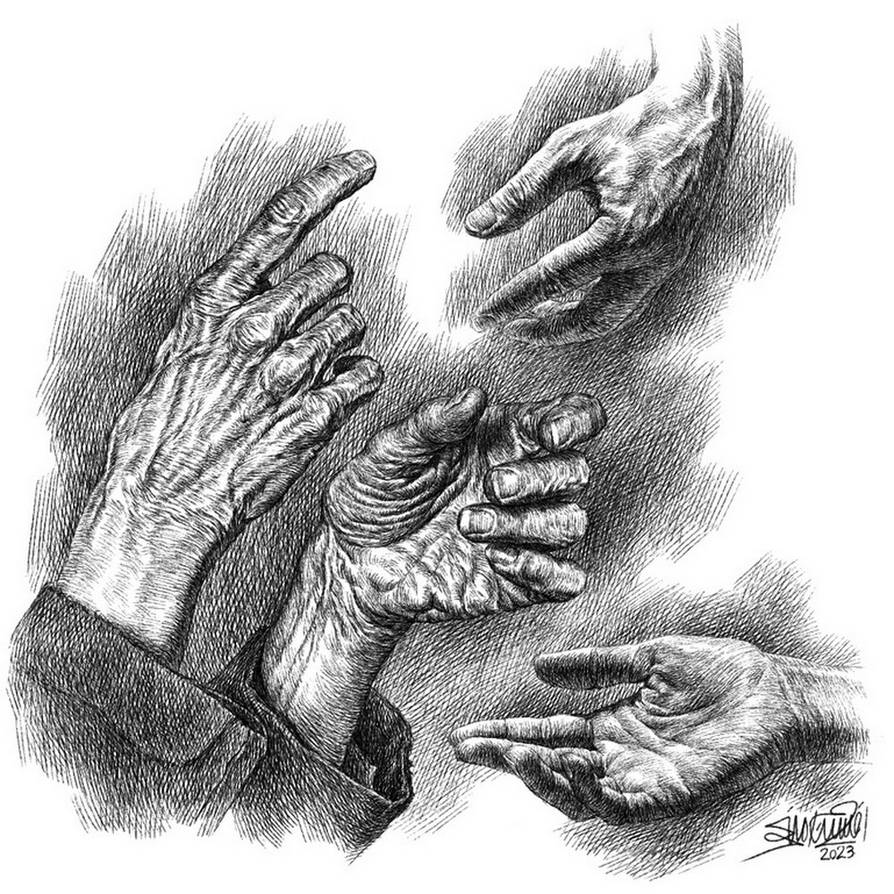 Hand Study | Pen and Ink Drawing by AfshinAminiArt on DeviantArt