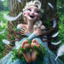 Elsa grabbed by the tickle tree