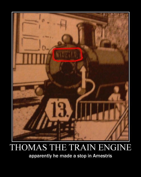 Thomas the Train engine makes a stop in Amestris