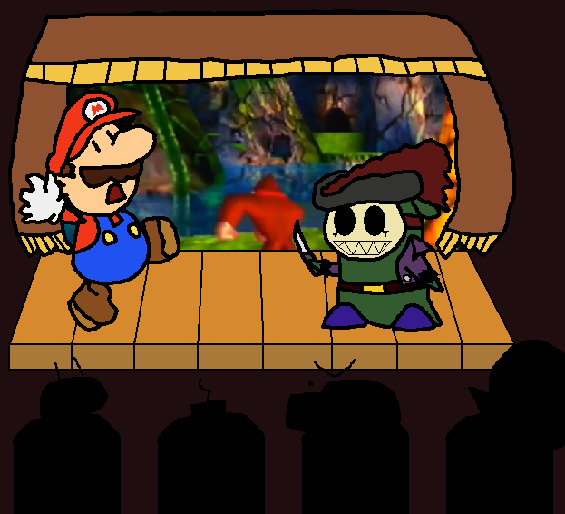 Paper Mario encounters a Sharc Guy