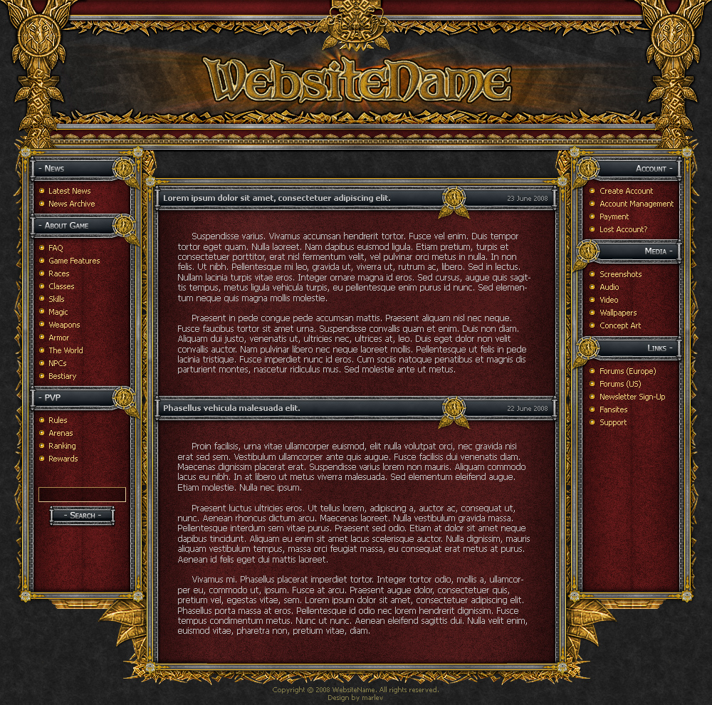 Fantasy Web Interface