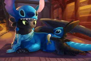 Stitch and Toothless