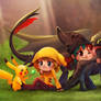Pikachu and Toothless Commission