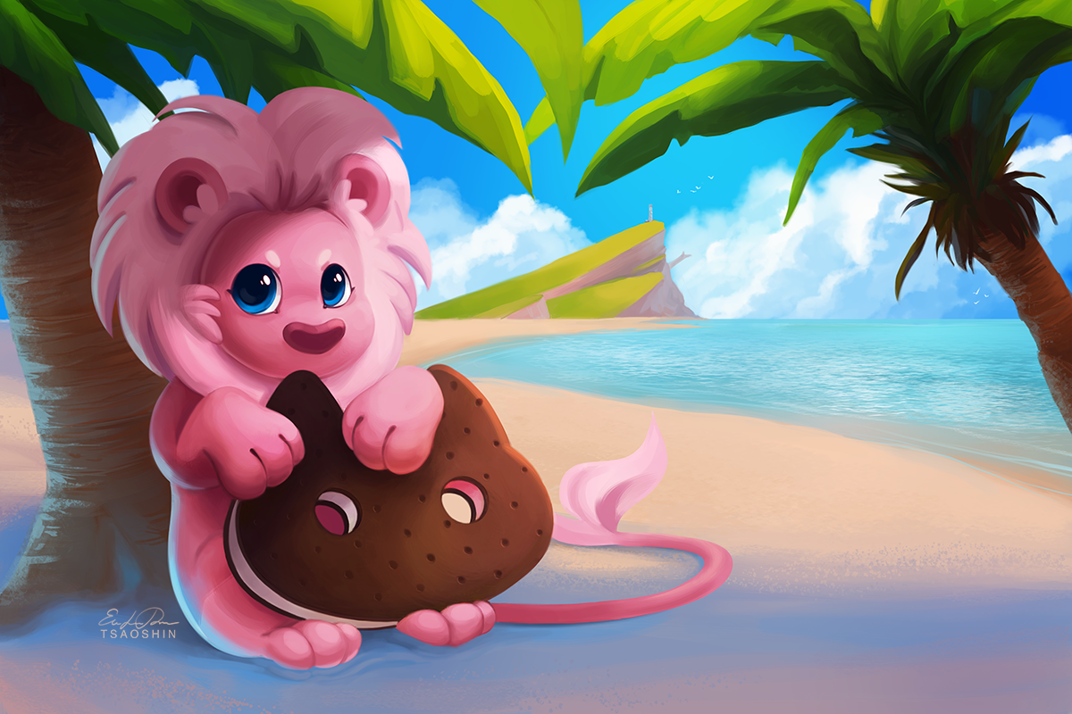 Lion on the Beach