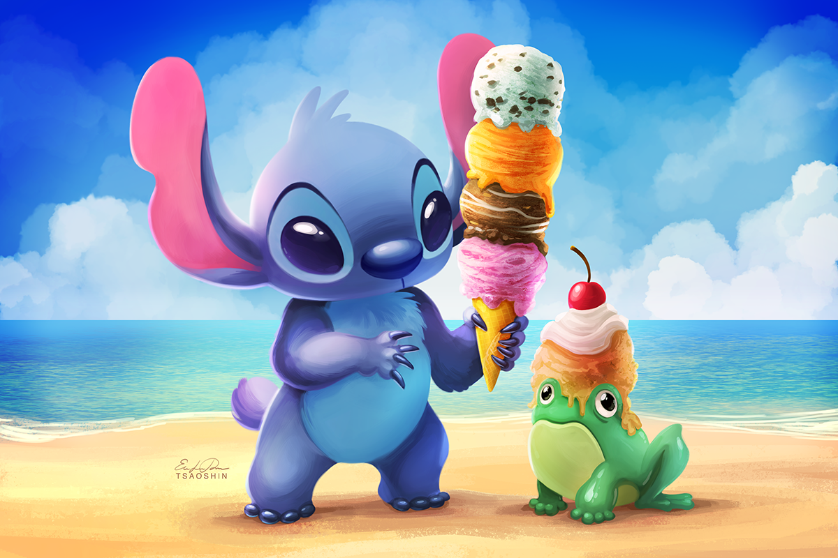 Stitch Ice Cream - Paint Along