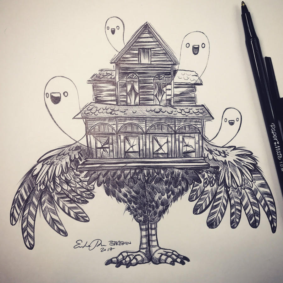 Inktober Day 15: Haunted House