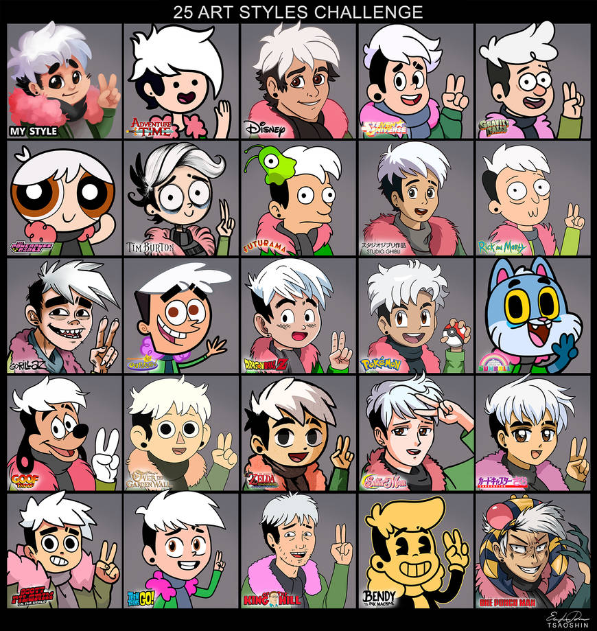 25 Art Styles Challenge by TsaoShin on DeviantArt