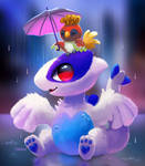 Lugia and Ho-Oh Rainy Day by TsaoShin