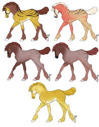 Red x Gold Foal Designs | All Sold