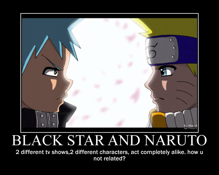 soul eater and naruto, black star and naruto