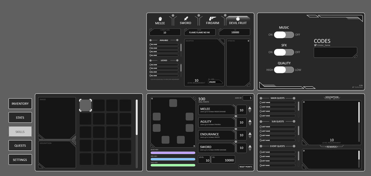 ArtStation - A Roblox One-Piece Game User-Interface Design