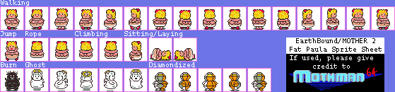 EarthBound - Fat Paula Sprite Sheet by Mothman64 on DeviantArt