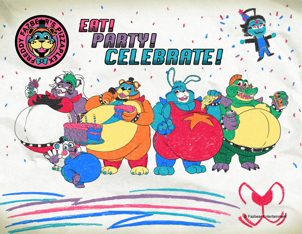 Mothman64 FNAF - BIG Birthday Buddies (Coloring Print Out) by Mothman64 on DeviantArt