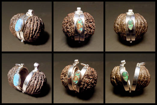 black walnut container pendants