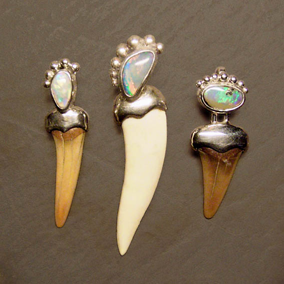 fossil tooth pendants