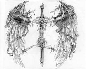 Winged sword tatoo