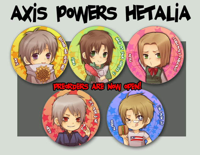 +Hetalia Buttons -PreordersUP+