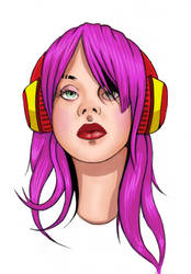 Headphone Girl - Colour