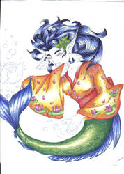 Mermaid with Kimono