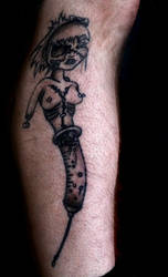 Surreal Syringe Girl Tattoo