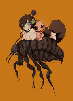 Genko and Xilo riding a flea