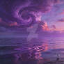 Ocean sunset digital art