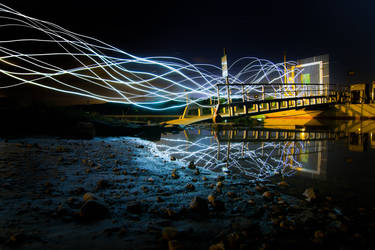 lightpainting on the pier