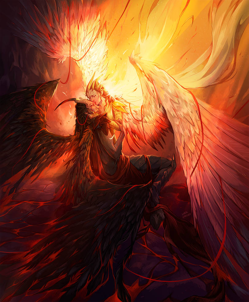 Неразумный ангел в танце с демоном 10. Ангел арт. Ангел и демон. Арты ангел и демон. Битва между ангелами и демонами арт.