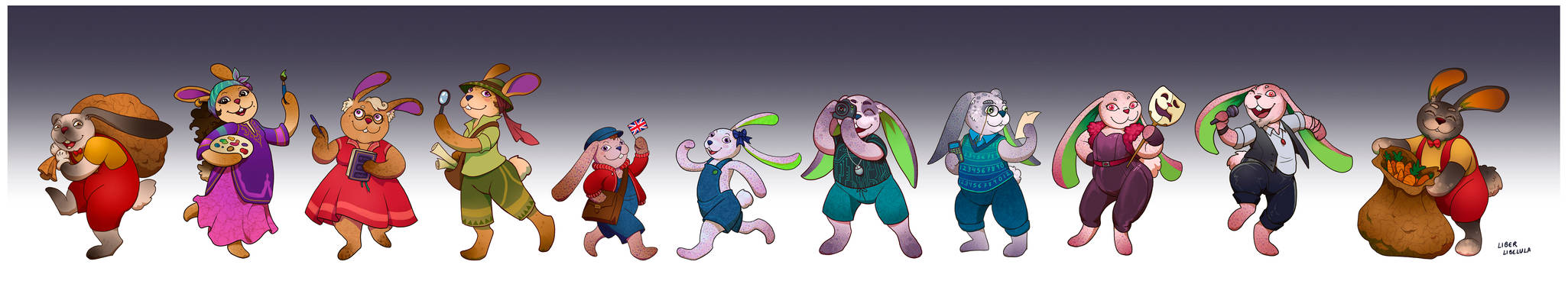 Rabbit family by LiberLibelula