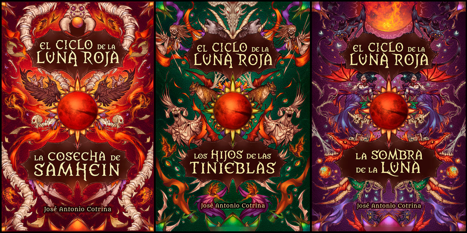 Book Covers - El Ciclo de la Luna Roja by LiberLibelula
