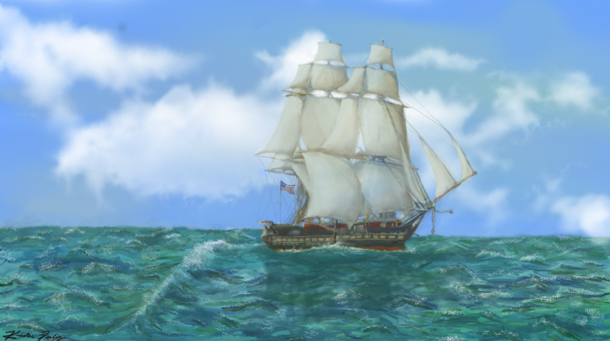 Tall ship on the ocean