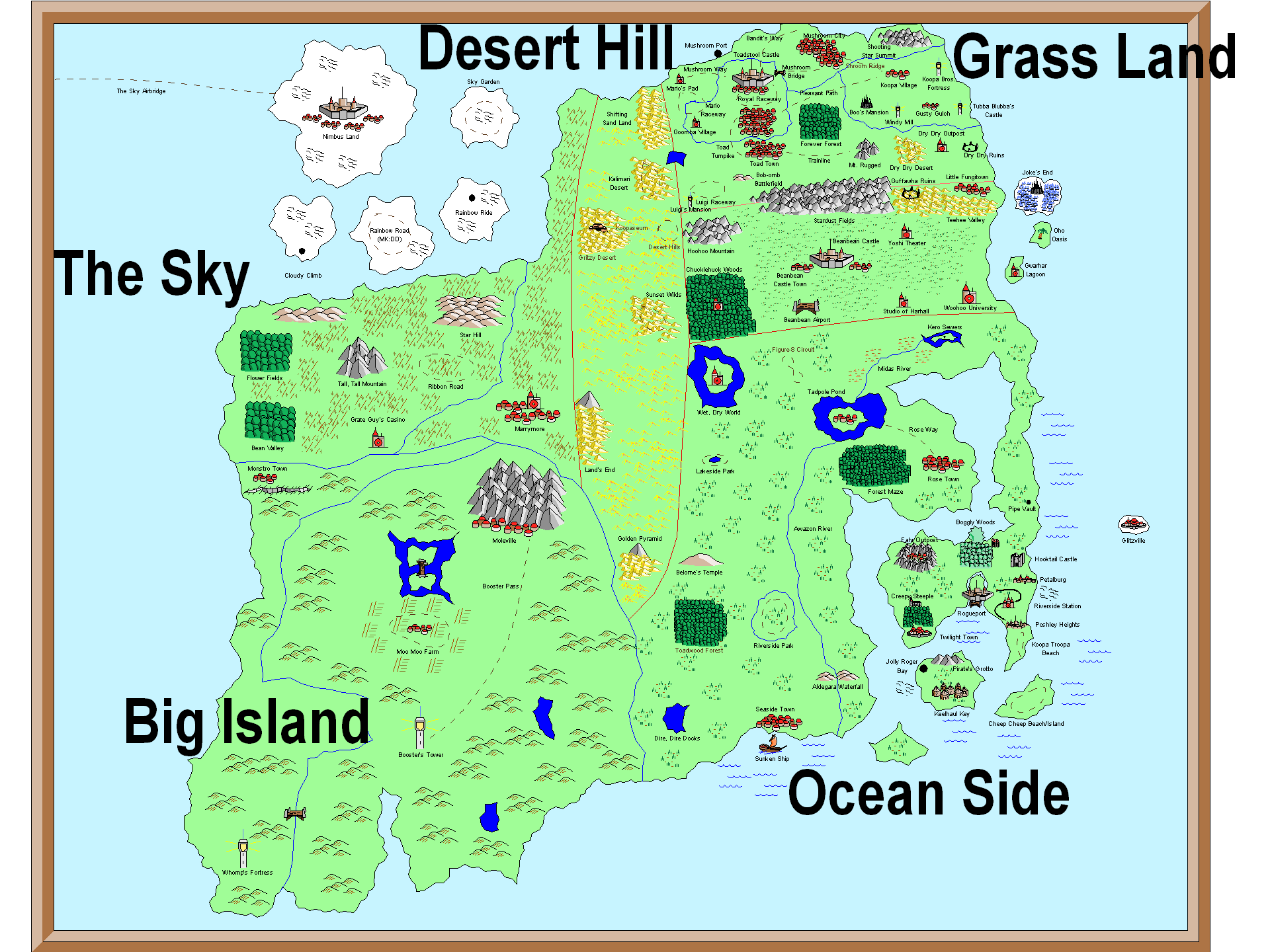 Grand World Map - Super Mario Wiki, the Mario encyclopedia