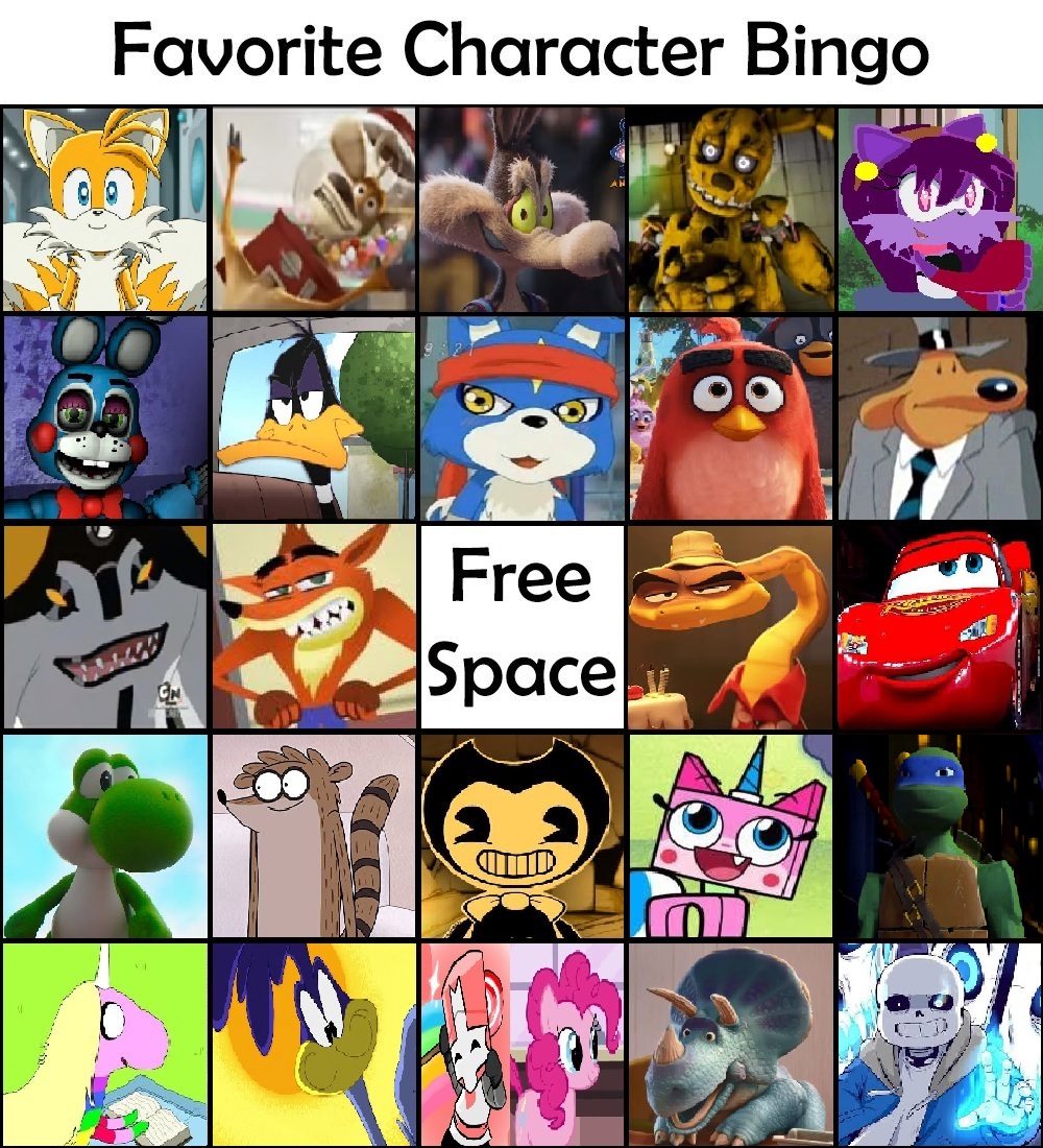 Favorite Character Bingo by AbrilitoKawai2 on DeviantArt