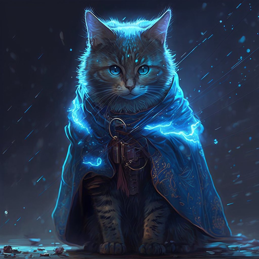 erike22111 Anime cat with cloak a magical super p by PauloSC