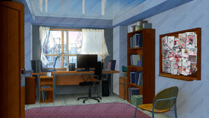 Room design background for visual novel by LeksaArt