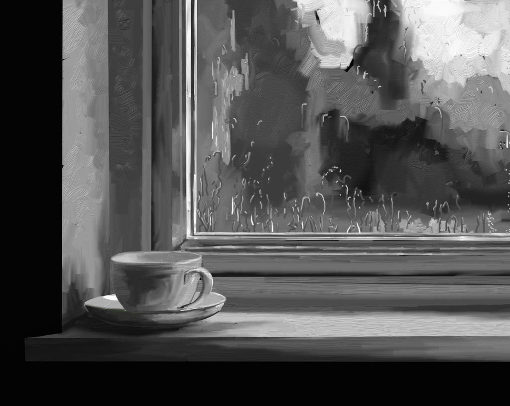 Rain and Coffee By Window