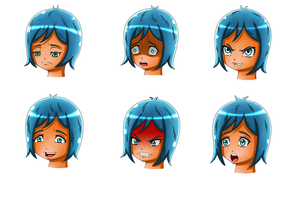Expressions-faces (color) by Harthalys on DeviantArt