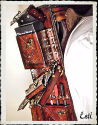 Steampunk leather bagpack