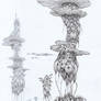 Alien tree drawing