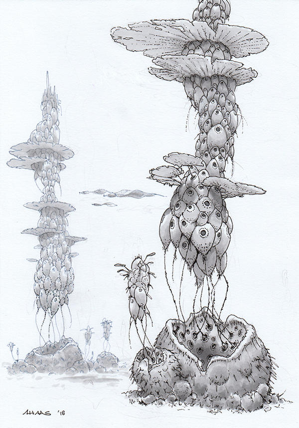 Alien tree drawing by ahaas on DeviantArt